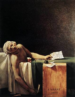 The Death of Jean-Paul Marat, July 13th, 1793, by Jacques-Louis David (1748-1825), 	Royal Museums of Fine Arts of Belgium